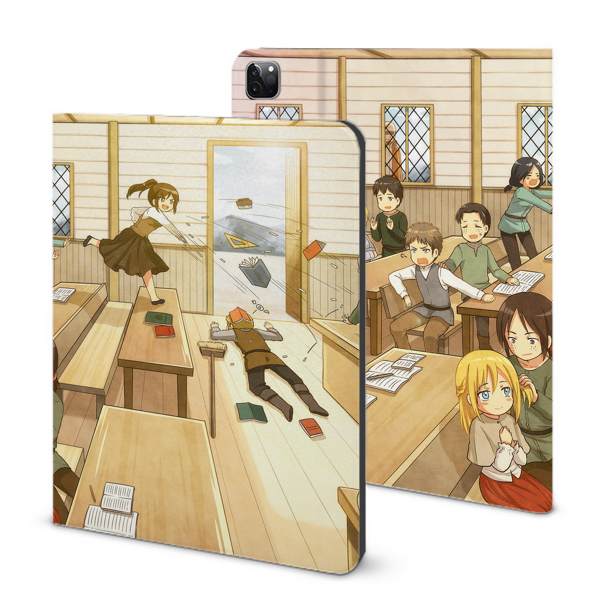 （画像用） 進撃の巨人 Attack on Titan IPad ケース ブック型 PUレザー TPU 耐衝撃 軽量 薄型 ペン収納なし 全面保護 IPad 各モデル対応